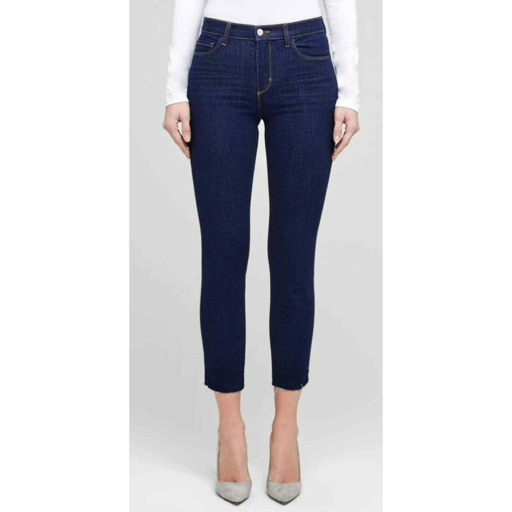 L'Agence Sada High Rise Crop Slim Jeans Lexington Dark Wash Size 24